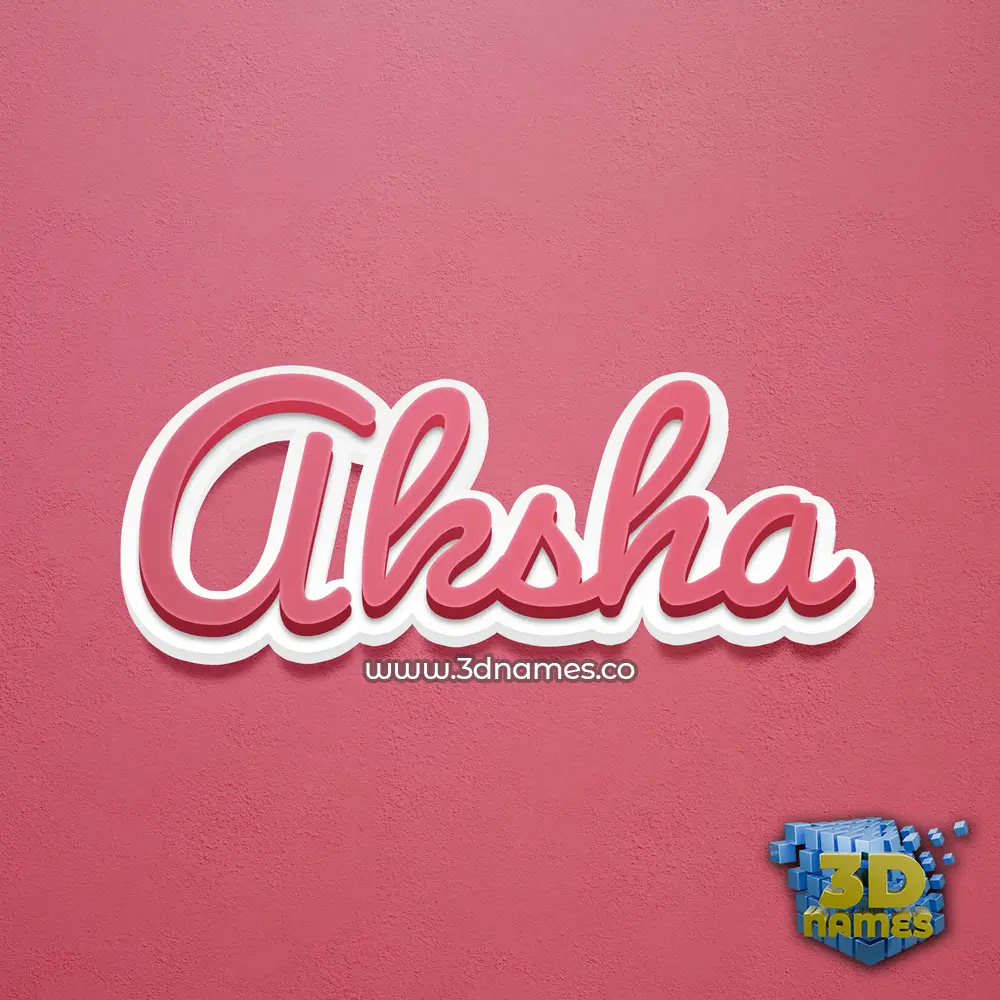 aksha in Red Scribble style - 3D name wallpaper