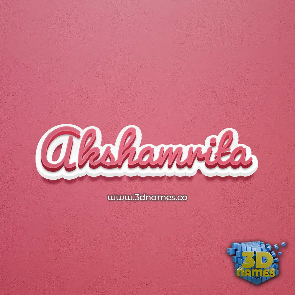 akshamrita in Red Scribble style - 3D name wallpaper