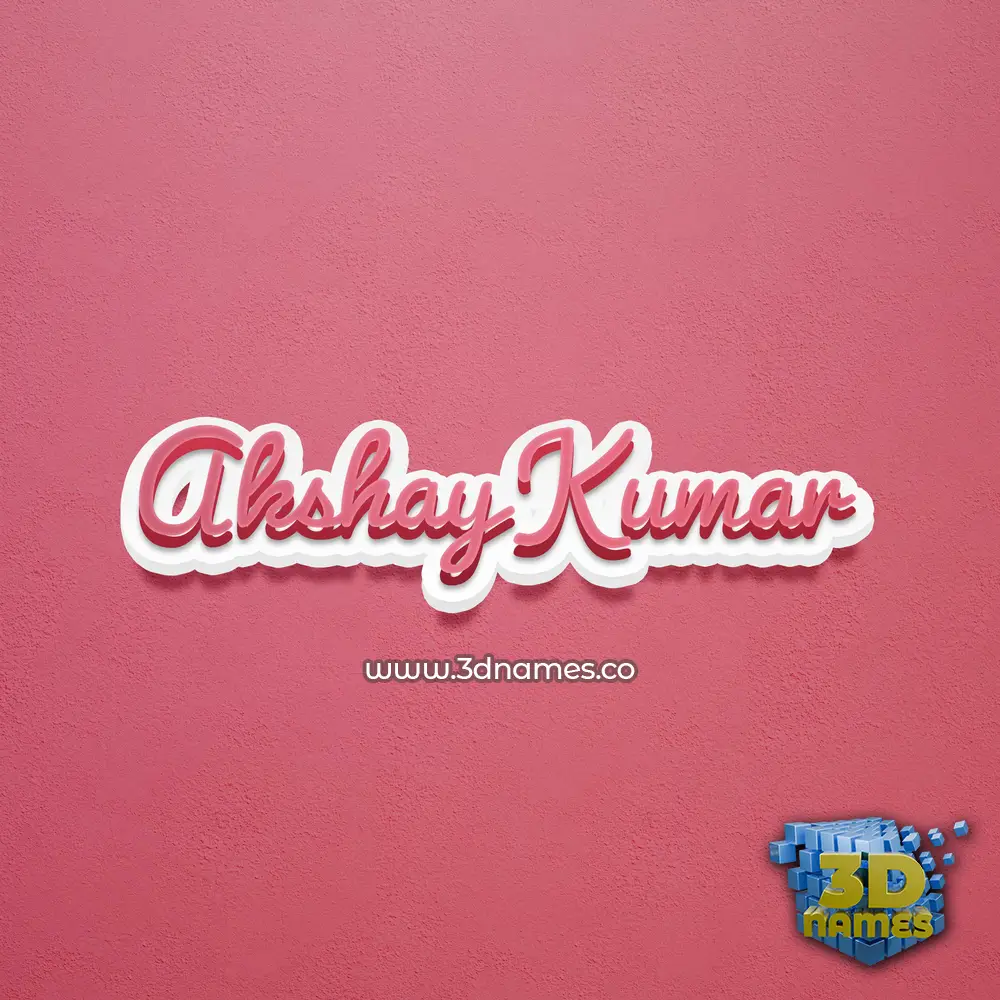 akshay kumar in Red Scribble style - 3D name wallpaper