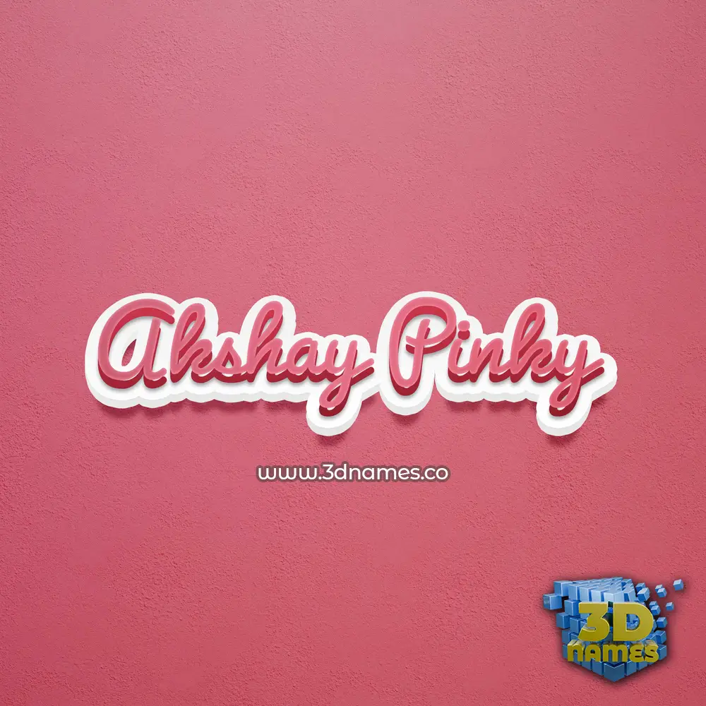 akshay pinky in Red Scribble style - 3D name wallpaper