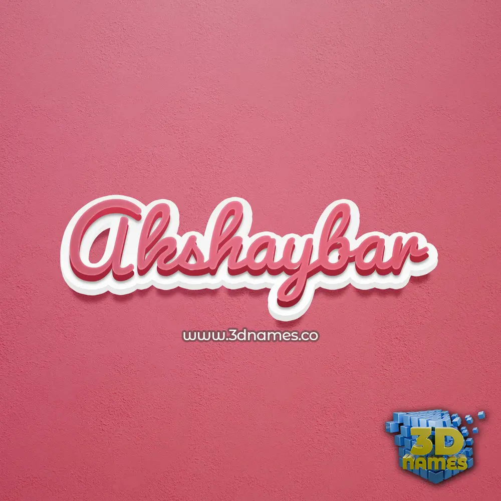 akshaybar in Red Scribble style - 3D name wallpaper