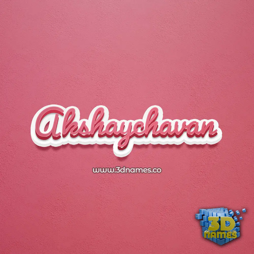 akshaychavan in Red Scribble style - 3D name wallpaper