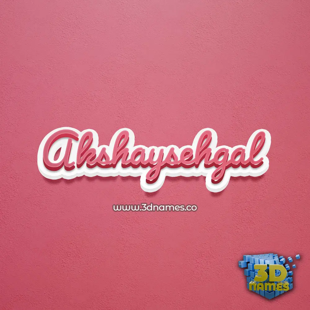 akshaysehgal in Red Scribble style - 3D name wallpaper