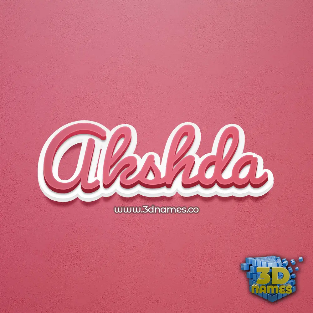 akshda in Red Scribble style - 3D name wallpaper