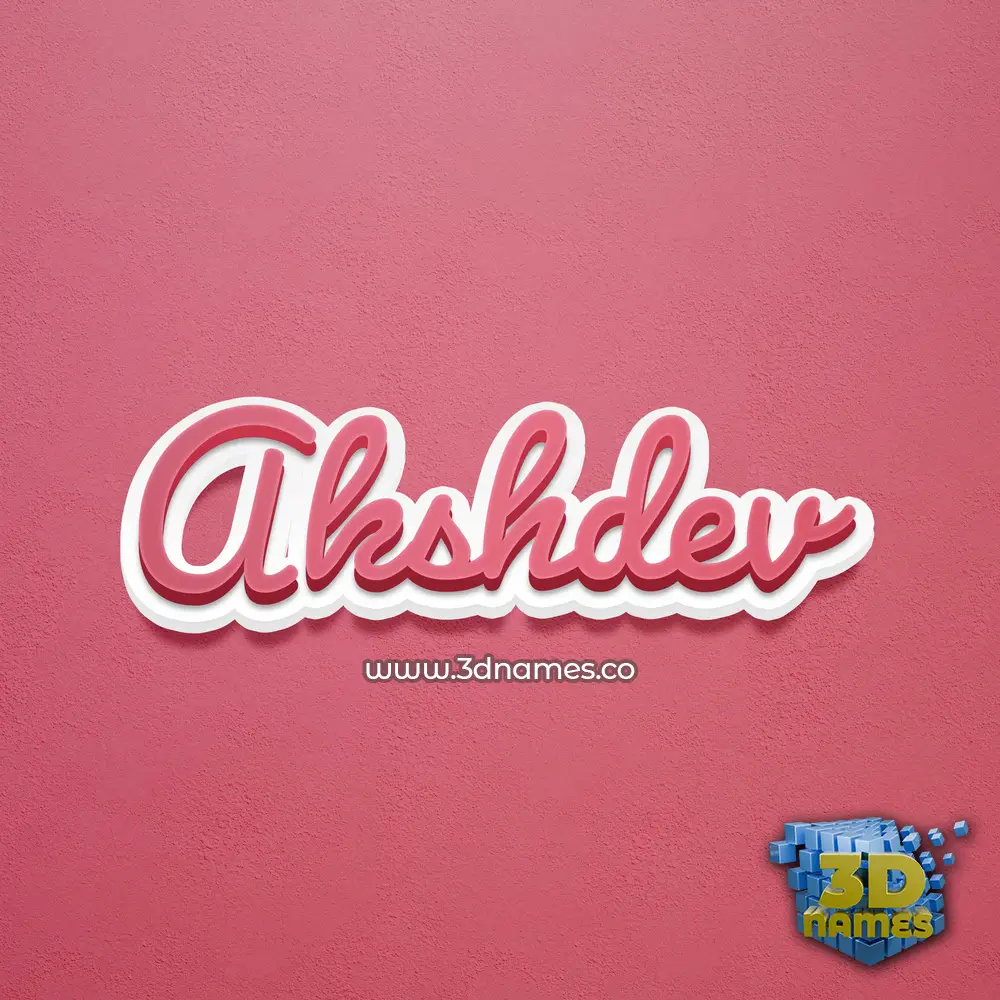 akshdev in Red Scribble style - 3D name wallpaper