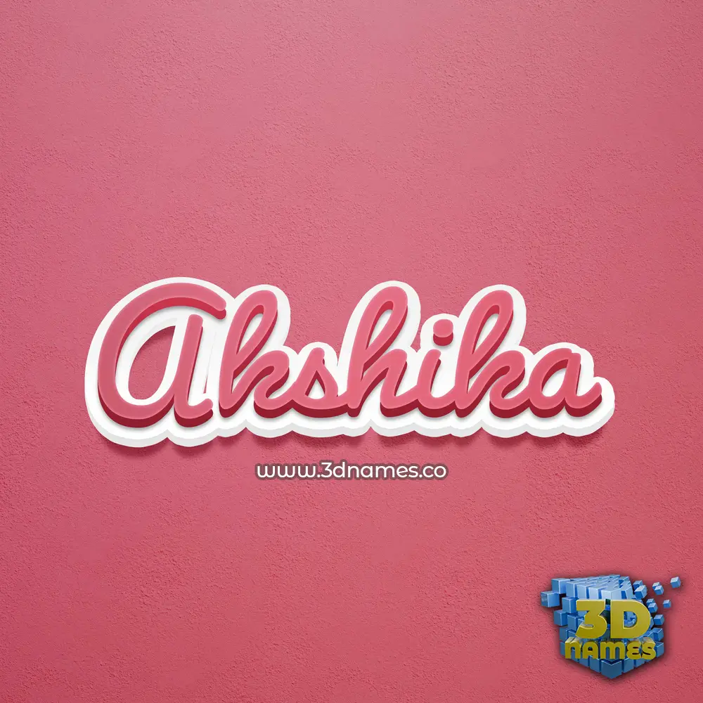 akshika in Red Scribble style - 3D name wallpaper