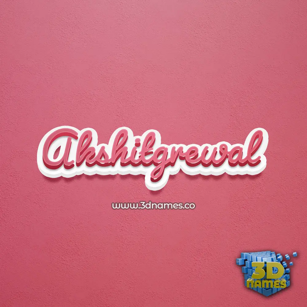 akshitgrewal in Red Scribble style - 3D name wallpaper