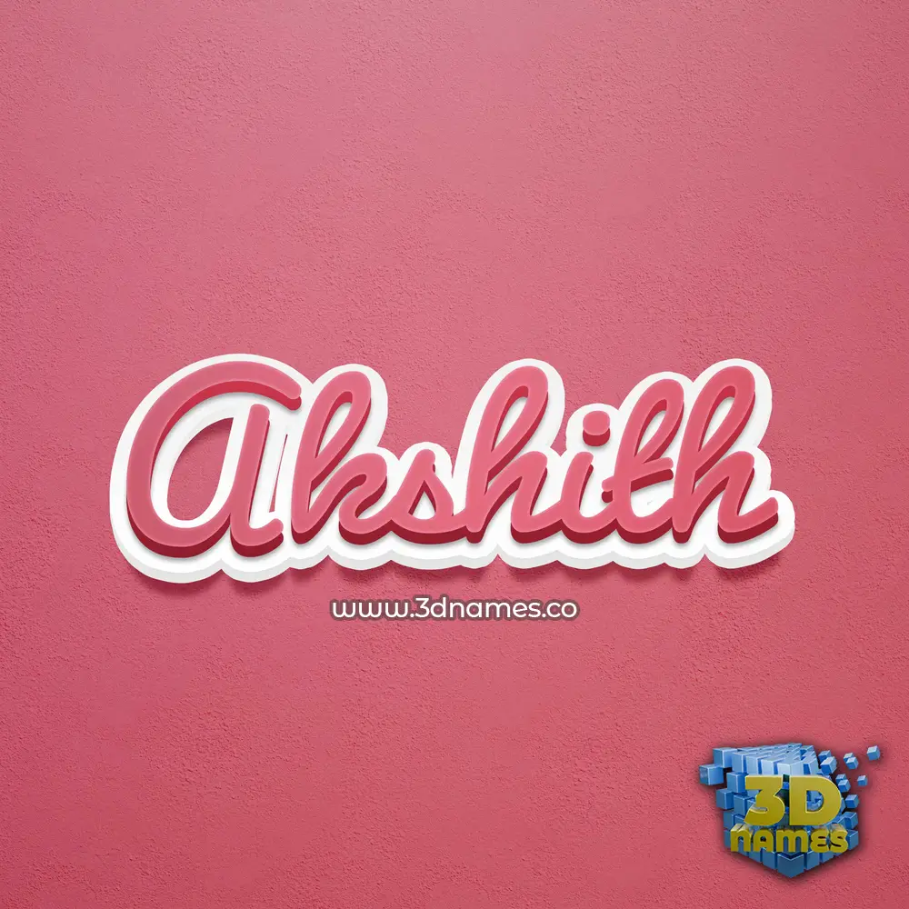 akshith in Red Scribble style - 3D name wallpaper