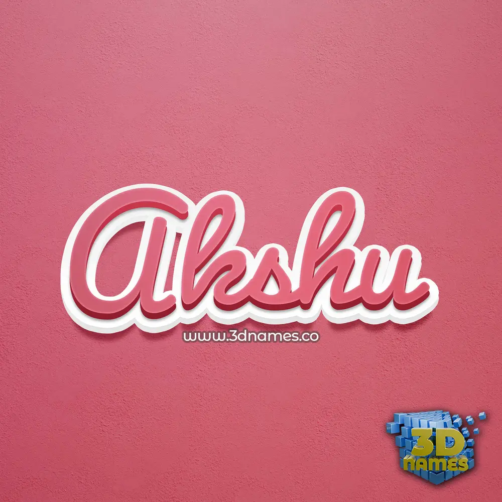 akshu in Red Scribble style - 3D name wallpaper