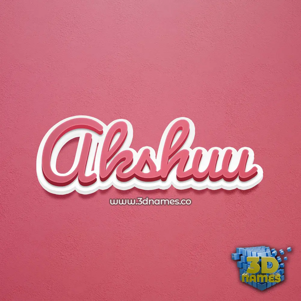 akshuu in Red Scribble style - 3D name wallpaper