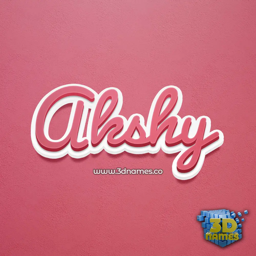 akshy in Red Scribble style - 3D name wallpaper
