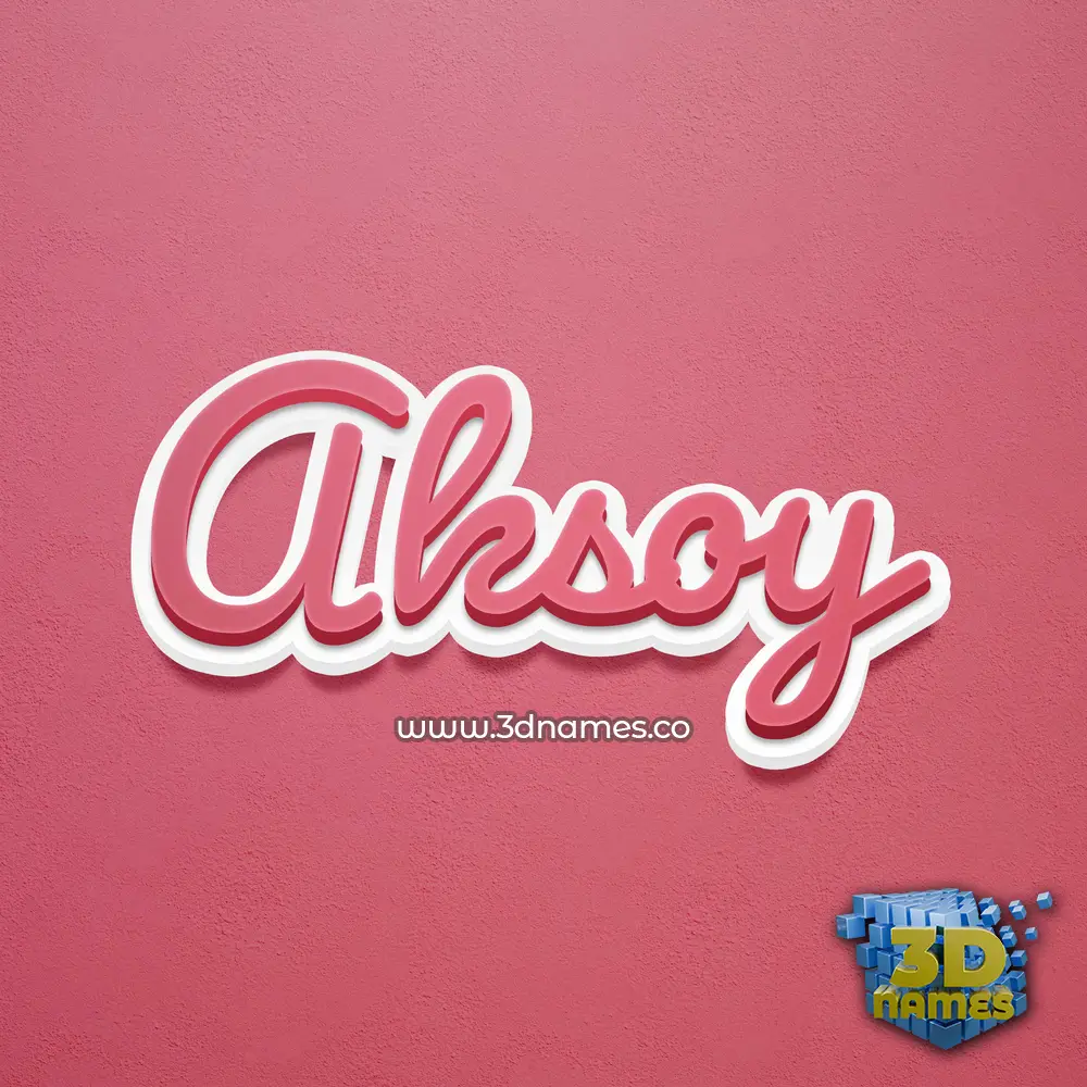 aksoy in Red Scribble style - 3D name wallpaper