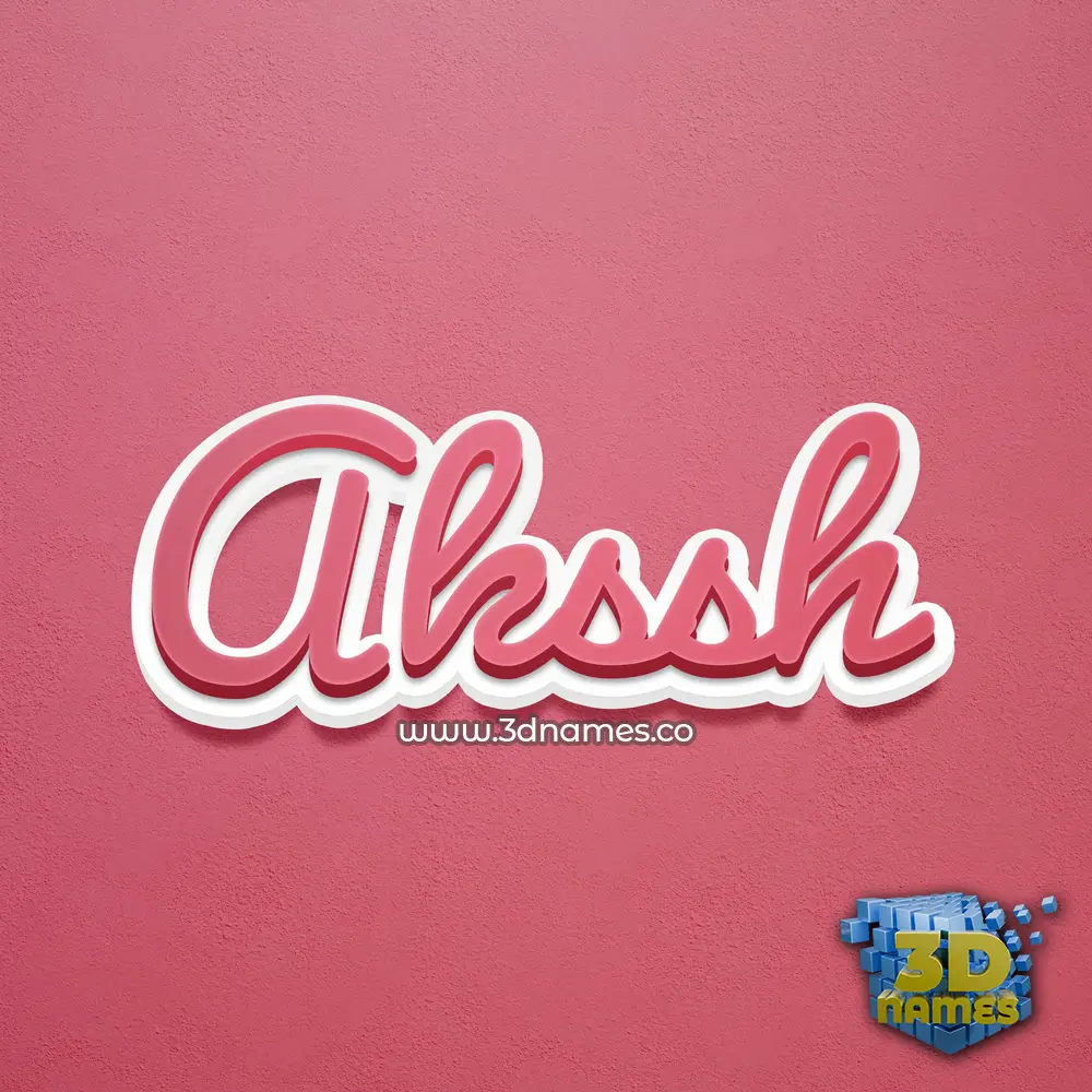 akssh in Red Scribble style - 3D name wallpaper
