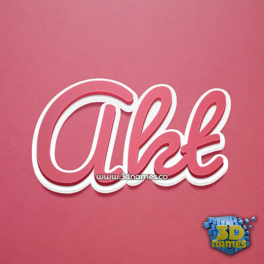 akt in Red Scribble style - 3D name wallpaper