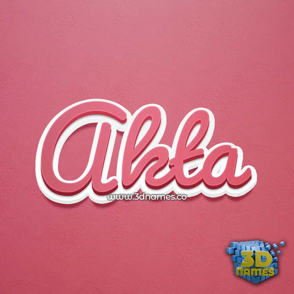 akta in Red Scribble style - 3D name wallpaper