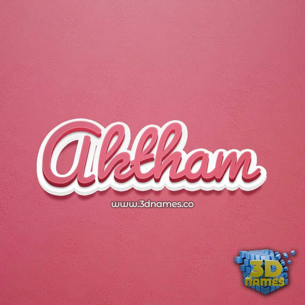 aktham in Red Scribble style - 3D name wallpaper