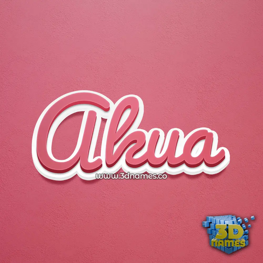 akua in Red Scribble style - 3D name wallpaper