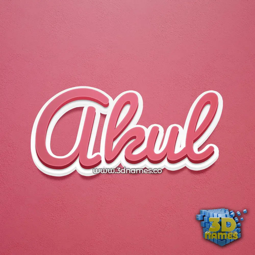 akul in Red Scribble style - 3D name wallpaper