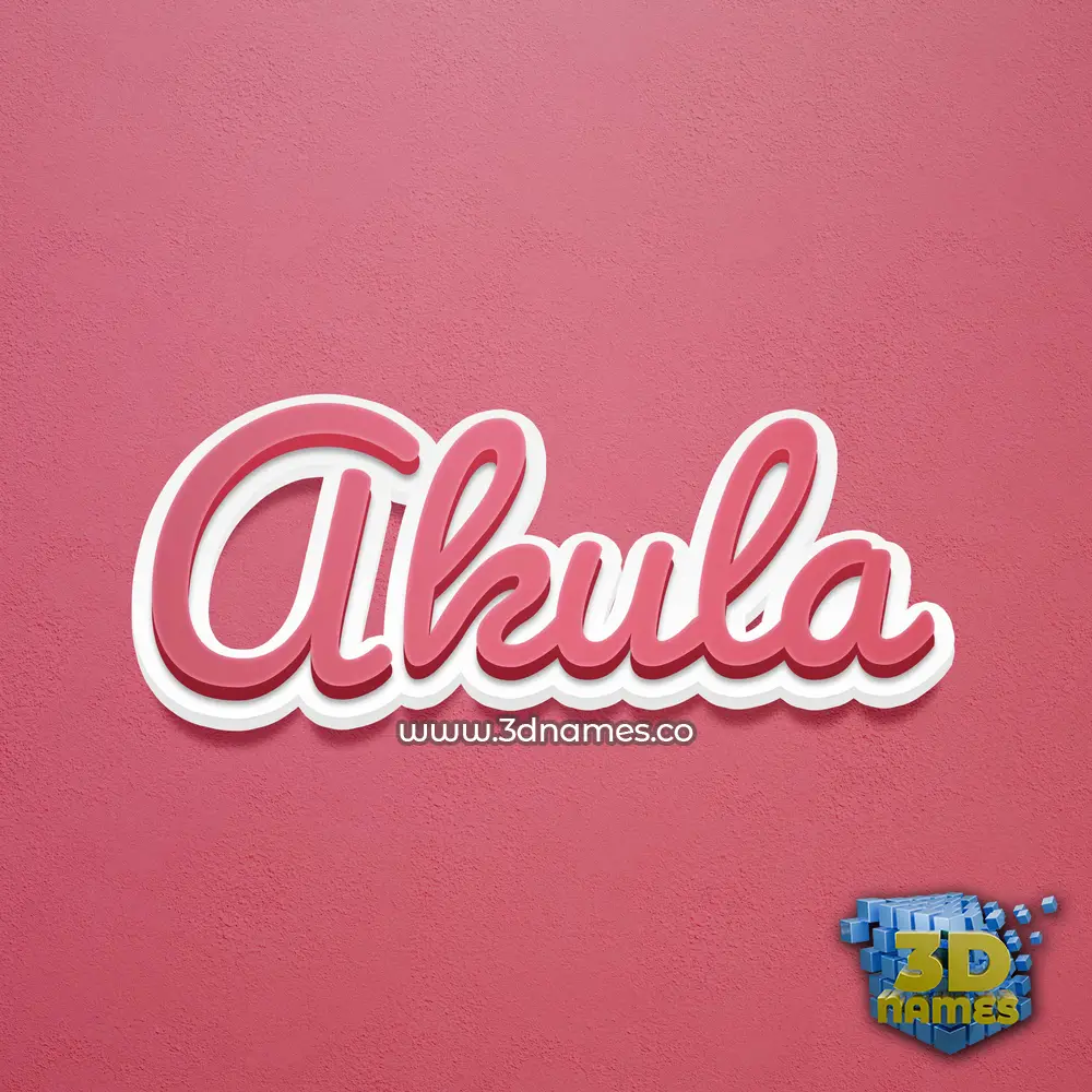 akula in Red Scribble style - 3D name wallpaper