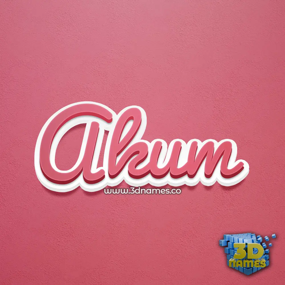 akum in Red Scribble style - 3D name wallpaper