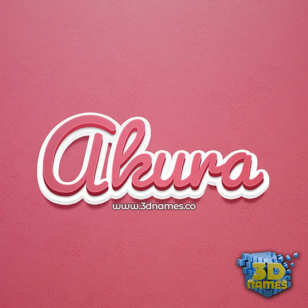 akura in Red Scribble style - 3D name wallpaper
