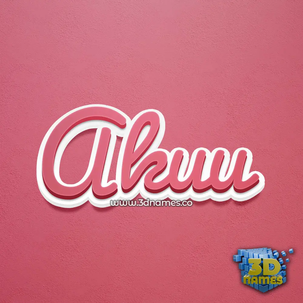 akuu in Red Scribble style - 3D name wallpaper