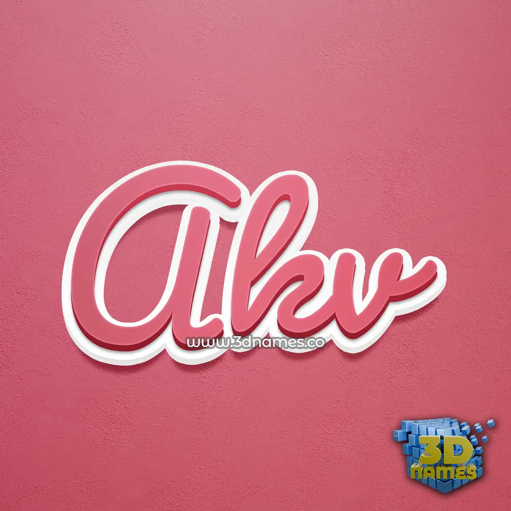 akv in Red Scribble style - 3D name wallpaper