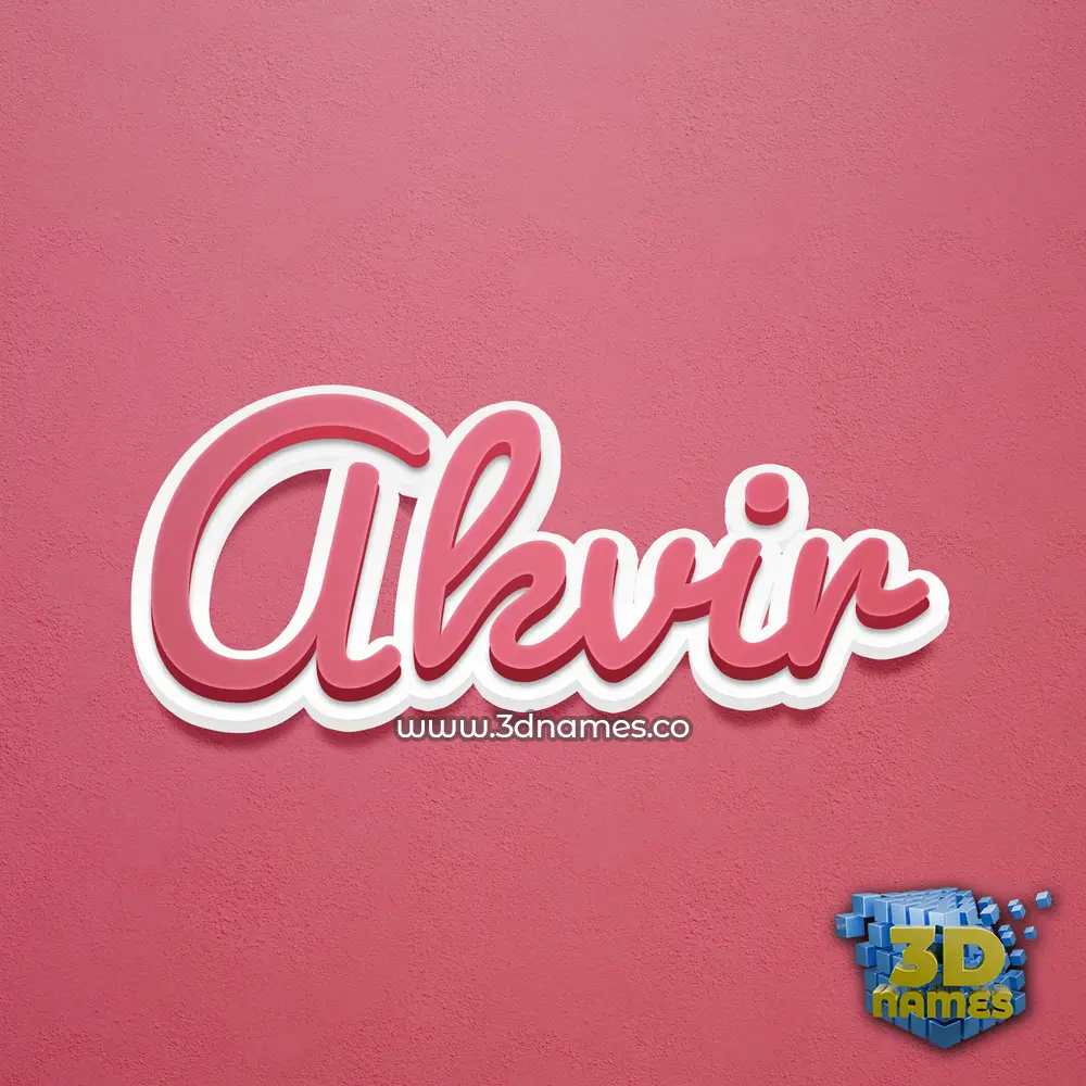 akvir in Red Scribble style - 3D name wallpaper