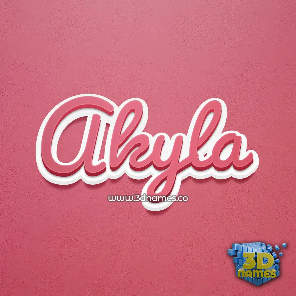 akyla in Red Scribble style - 3D name wallpaper
