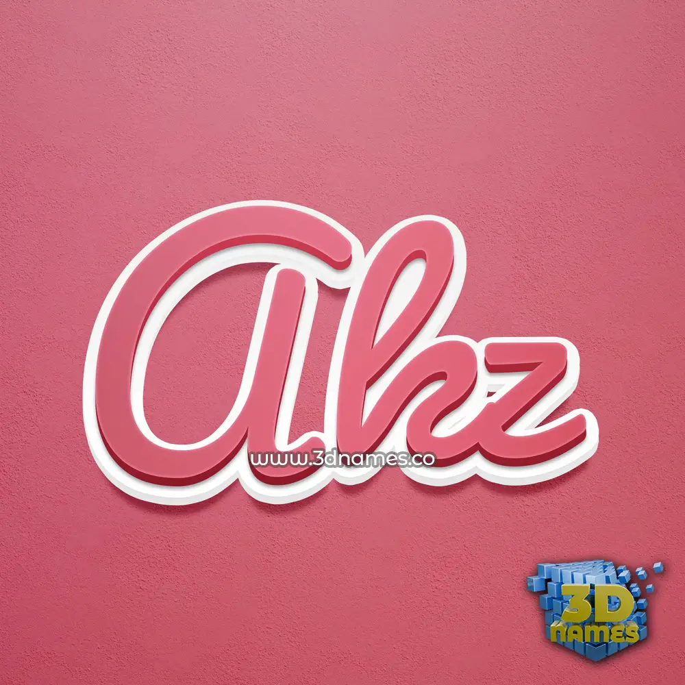 akz in Red Scribble style - 3D name wallpaper