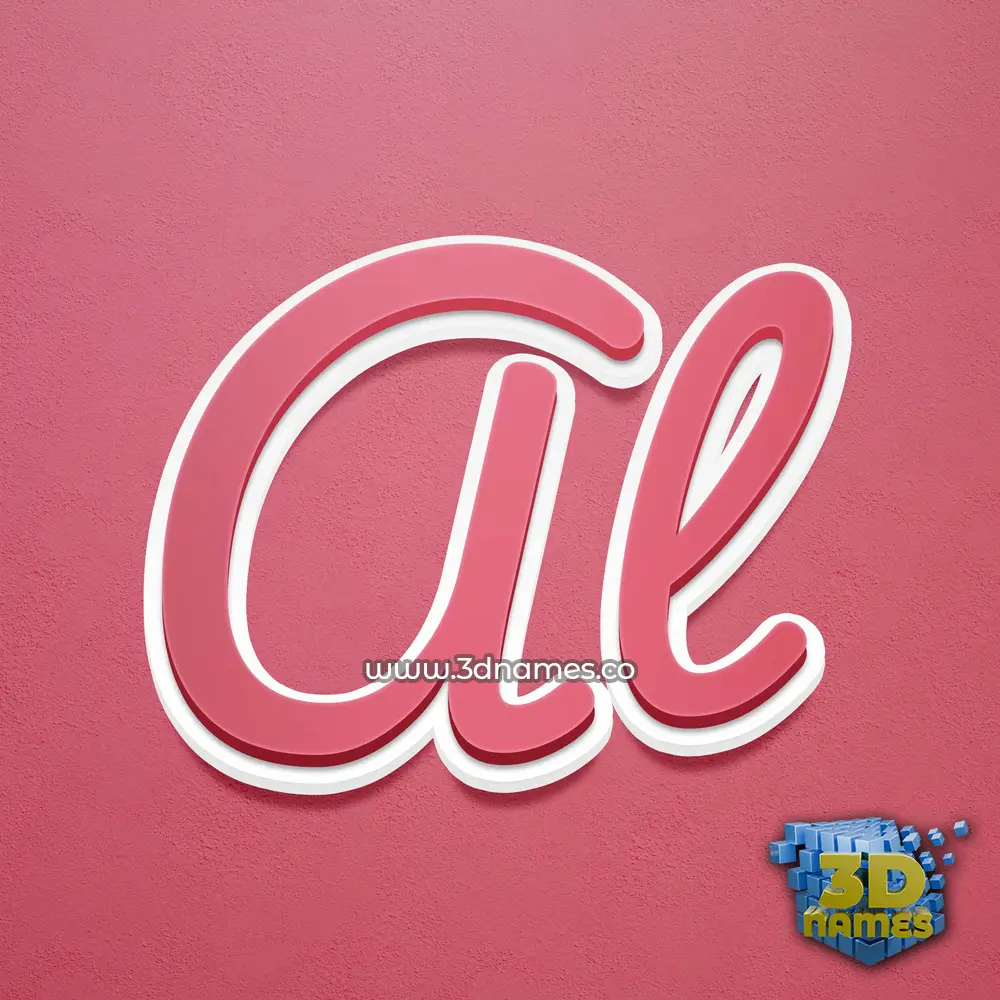 al in Red Scribble style - 3D name wallpaper