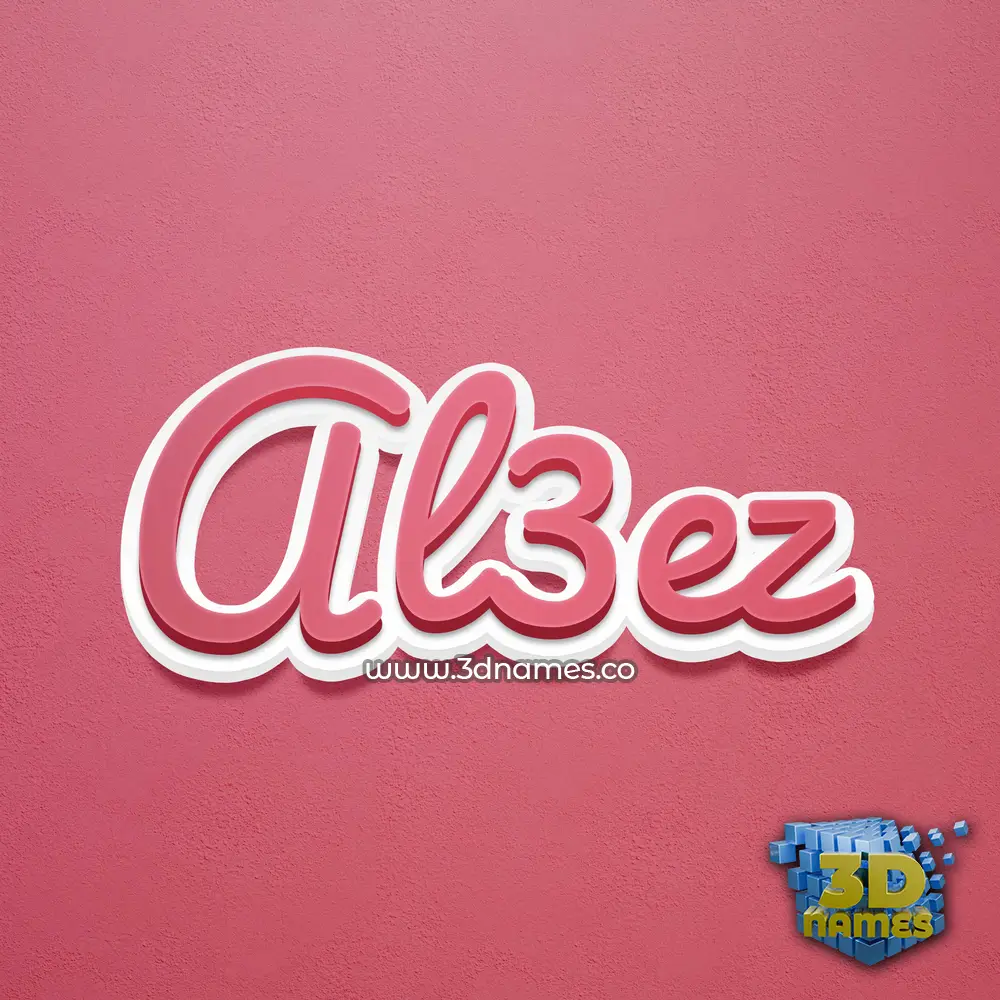 al3ez in Red Scribble style - 3D name wallpaper
