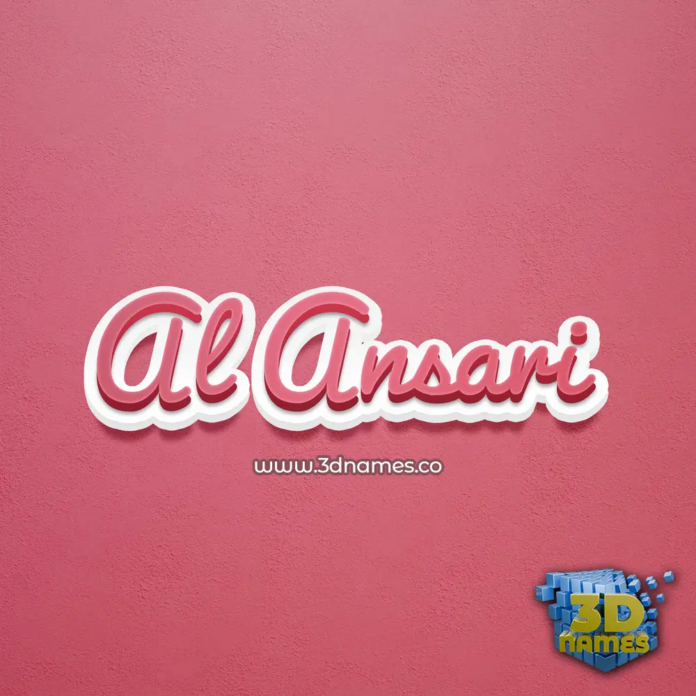 al ansari in Red Scribble style - 3D name wallpaper