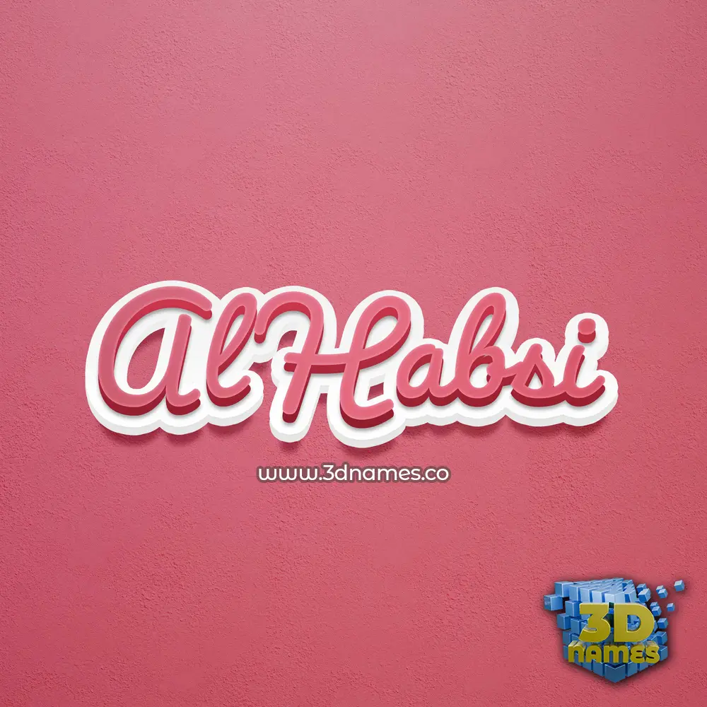 al habsi in Red Scribble style - 3D name wallpaper