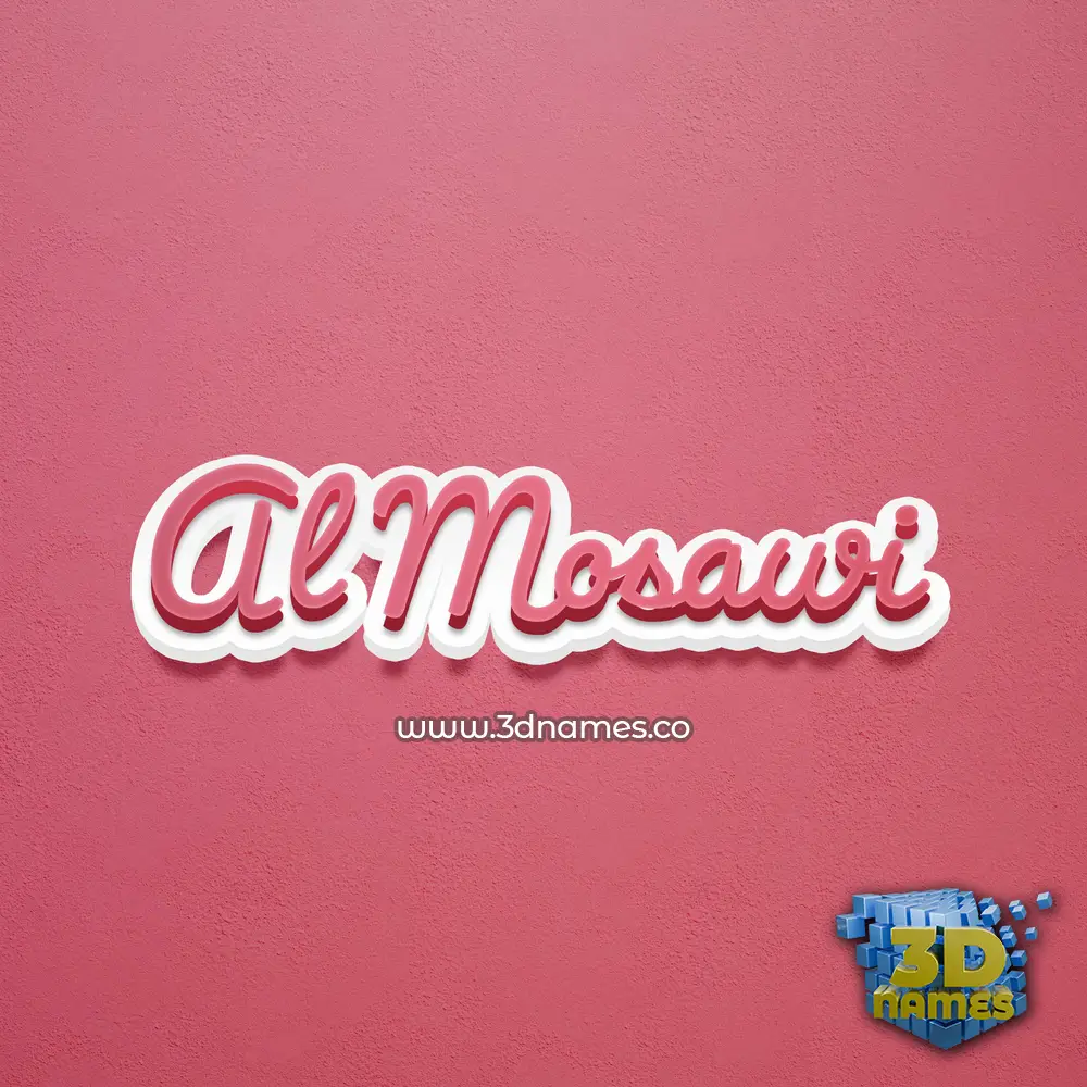 al mosawi in Red Scribble style - 3D name wallpaper