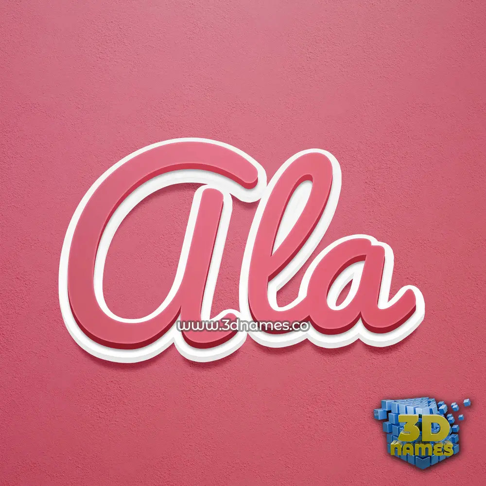 ala in Red Scribble style - 3D name wallpaper