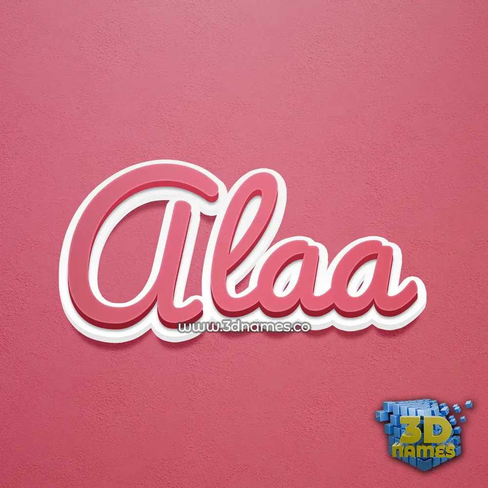 alaa in Red Scribble style - 3D name wallpaper