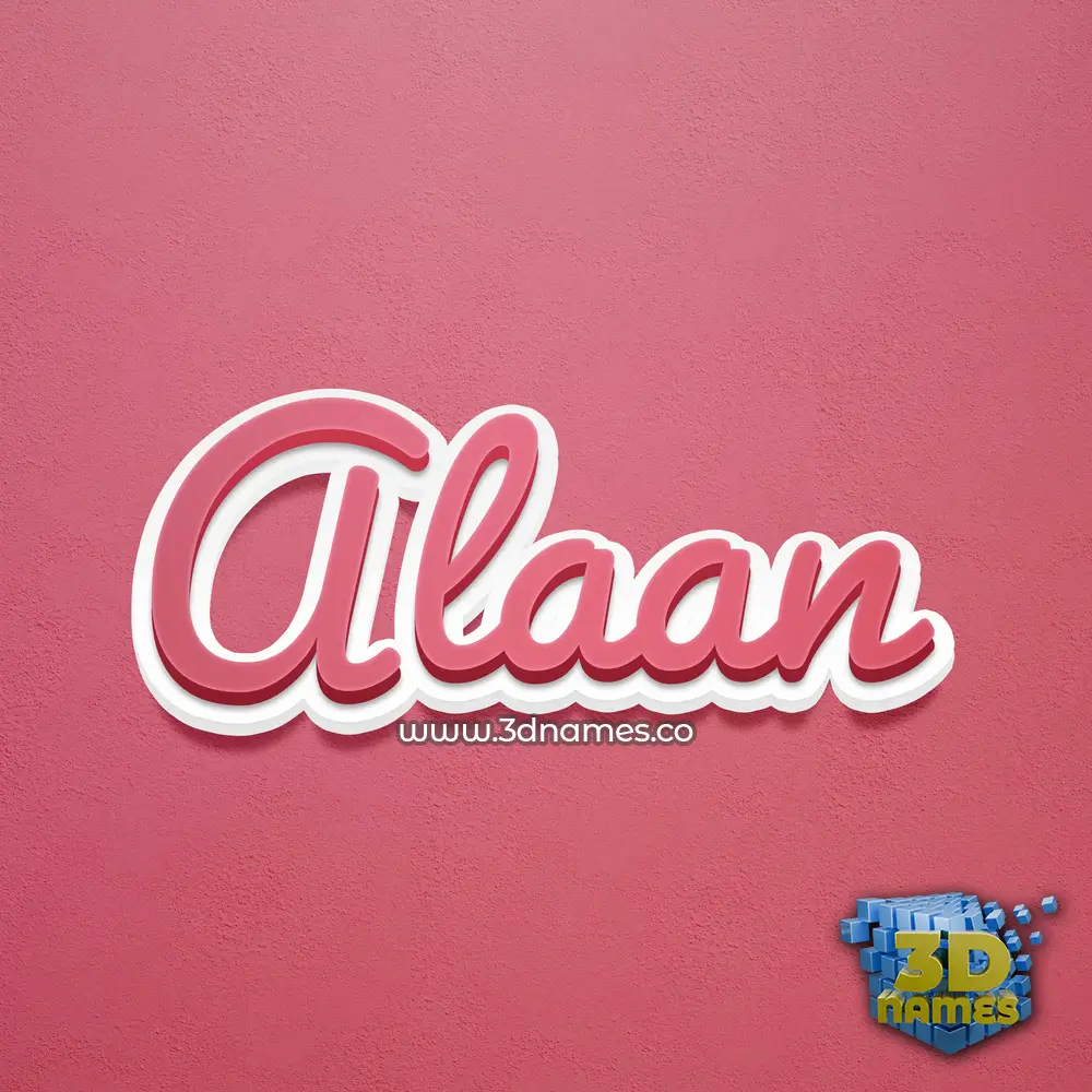 alaan in Red Scribble style - 3D name wallpaper