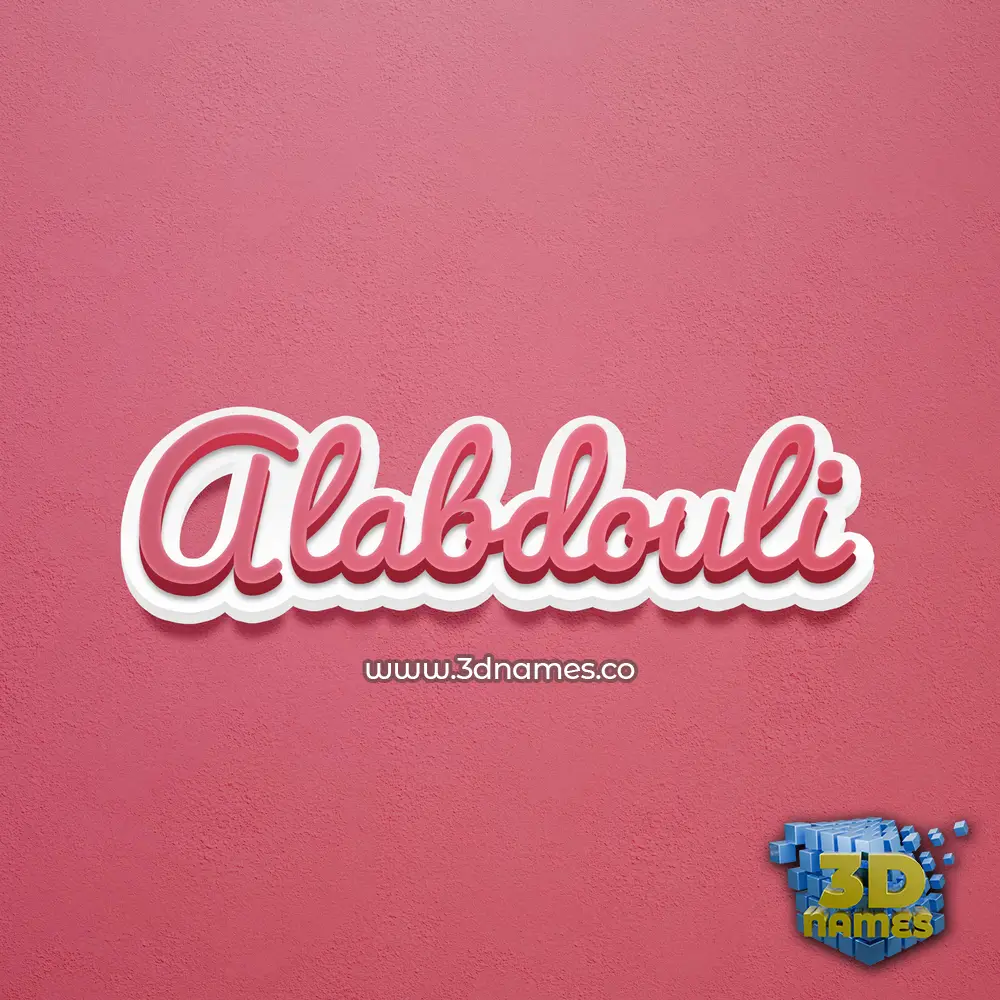 alabdouli in Red Scribble style - 3D name wallpaper