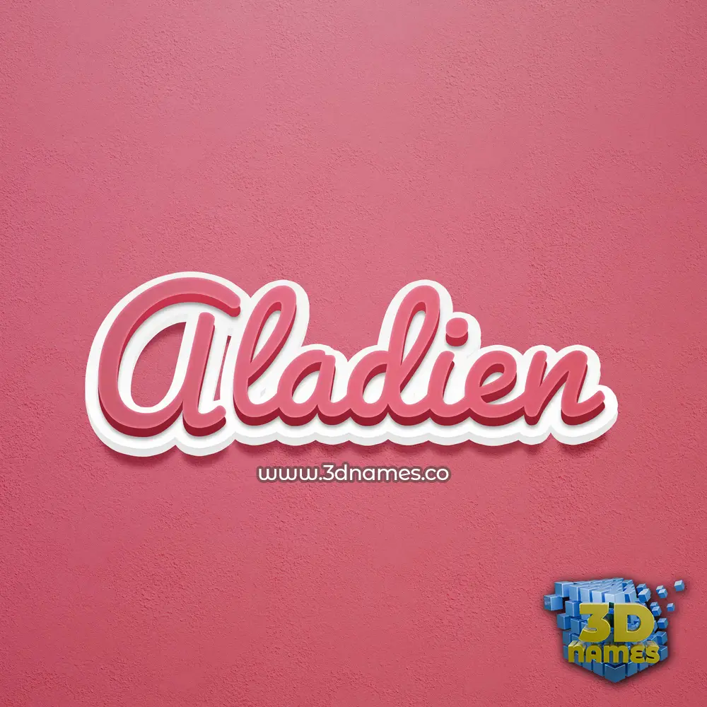 aladien in Red Scribble style - 3D name wallpaper