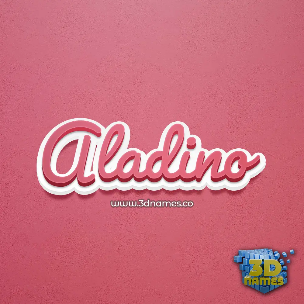 aladino in Red Scribble style - 3D name wallpaper