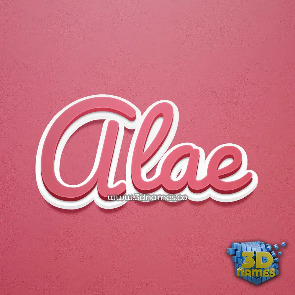 alae in Red Scribble style - 3D name wallpaper