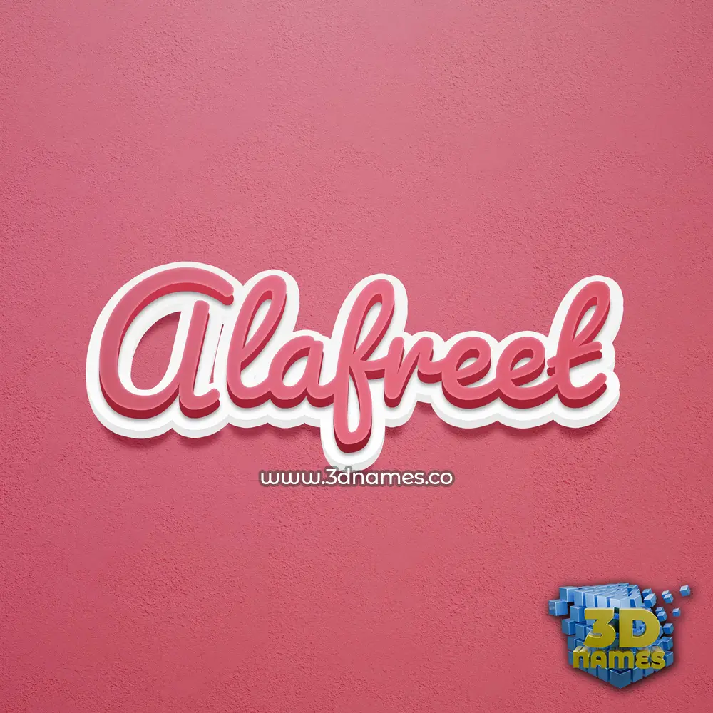 alafreet in Red Scribble style - 3D name wallpaper