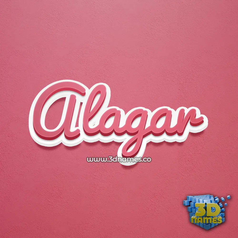 alagar in Red Scribble style - 3D name wallpaper