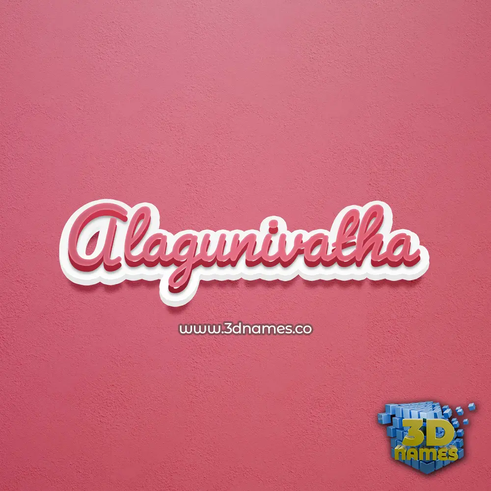 alagunivatha in Red Scribble style - 3D name wallpaper