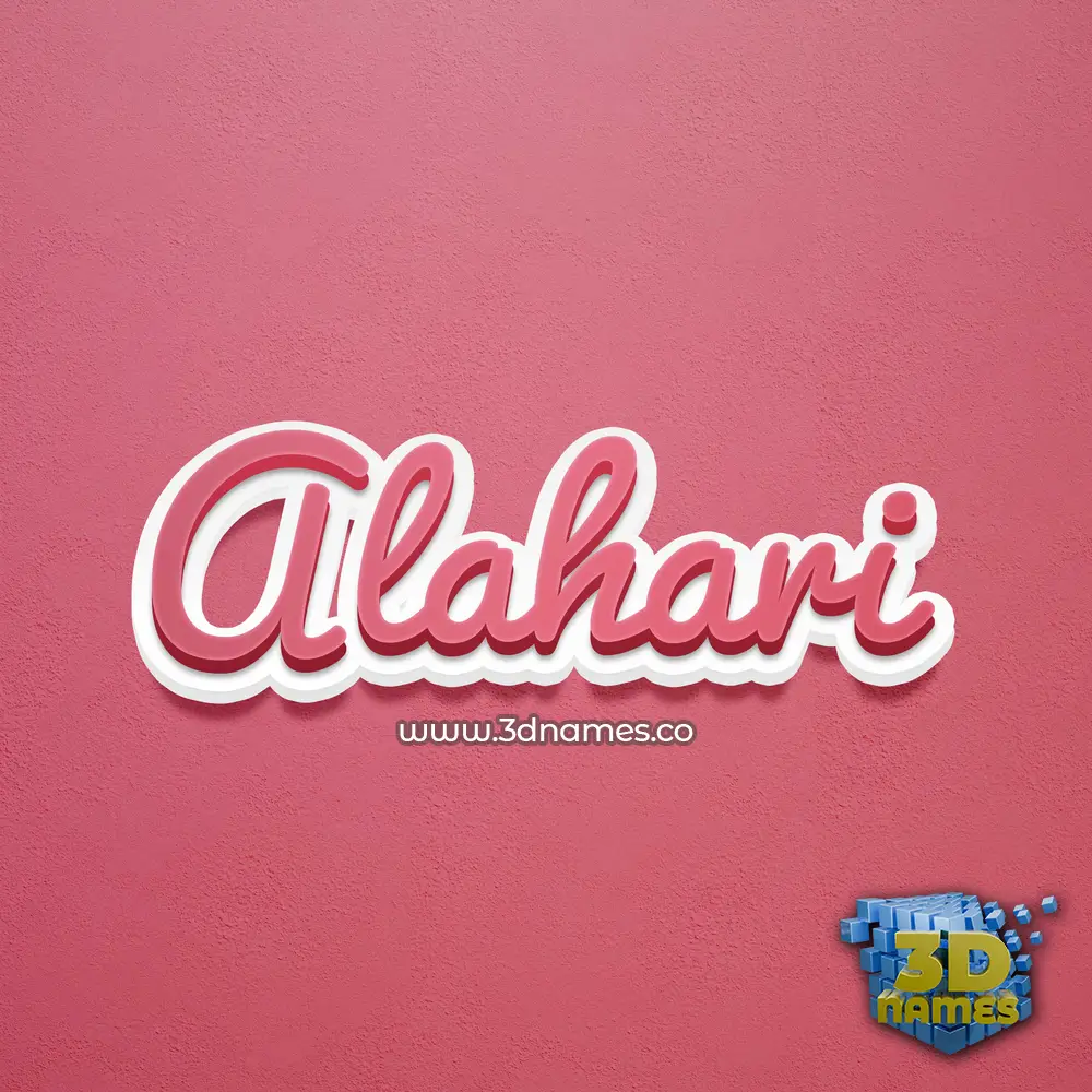 alahari in Red Scribble style - 3D name wallpaper
