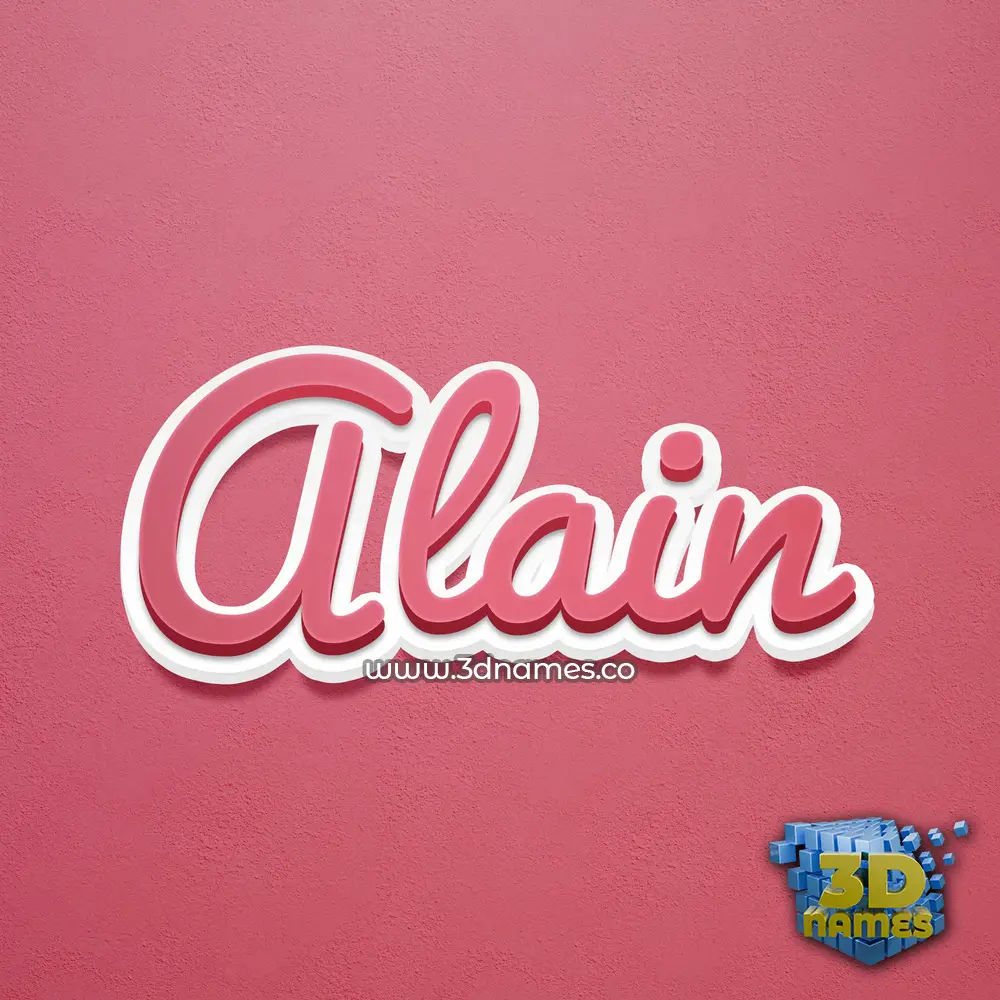 alain in Red Scribble style - 3D name wallpaper