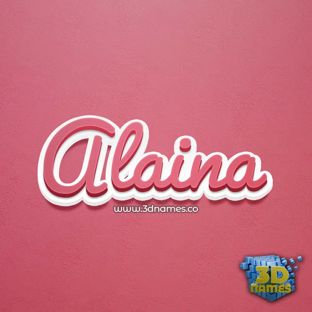 alaina in Red Scribble style - 3D name wallpaper