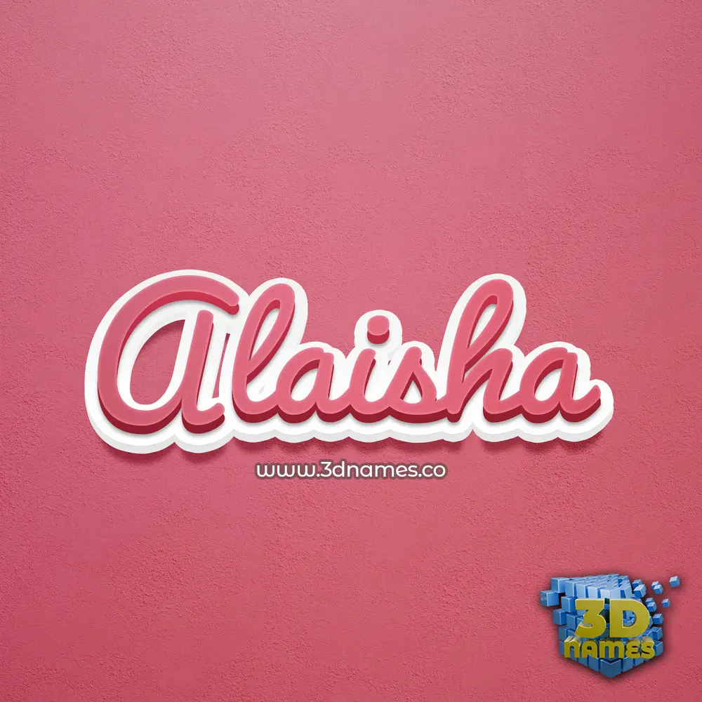 alaisha in Red Scribble style - 3D name wallpaper
