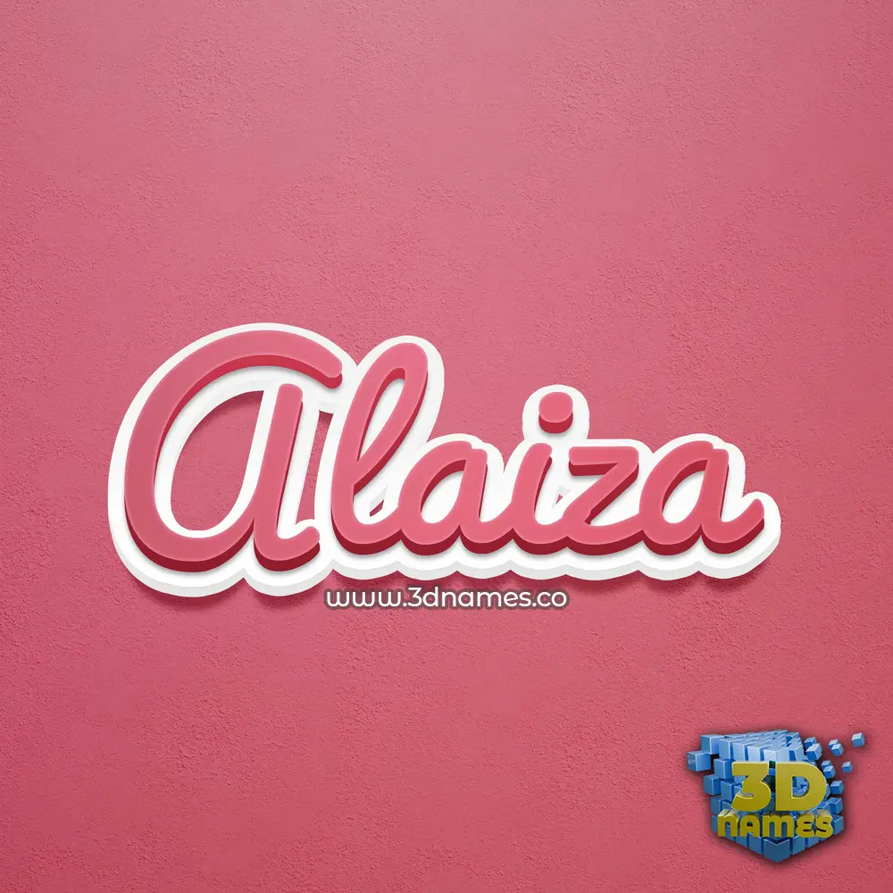 alaiza in Red Scribble style - 3D name wallpaper